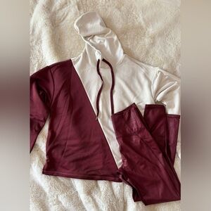 Kinesis Burgundy and Cream Women's Active Set